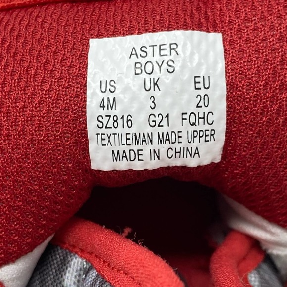 Baby Surprize by Stride Rite Aster Boots - Gray Red White Easy On Size 4M - Picture 8 of 9